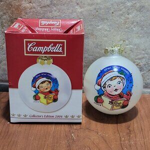 Campbells Soup Kids White Ball Ornament Collectors Edition 2004